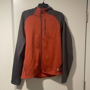 L.L. Bean Orange/Gray Long Sleeve Full Zipper Hoodie Size Large